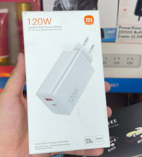 Mi 120W GaN Fast Charger | Dual Port (USB-C + USB-A) with USB-to-C Cable