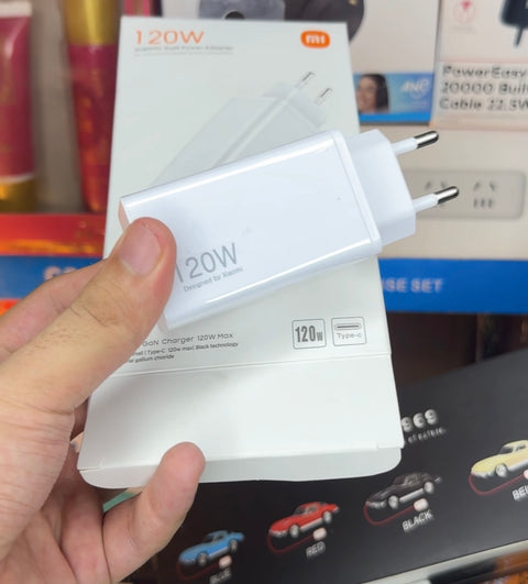 Mi 120W GaN Fast Charger | Dual Port (USB-C + USB-A) with USB-to-C Cable