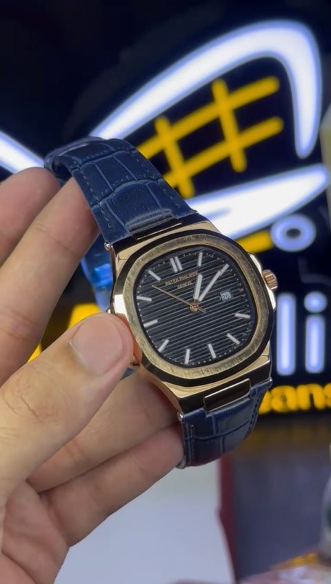 Patek Philippe Masterclone Watch with Wooden Box and Warranty Cards
